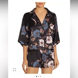Floral Black Pajama Set